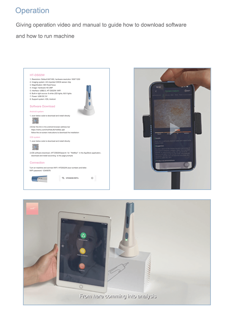 Wireless skin analysis machine connect iPad and phone use -  - 3