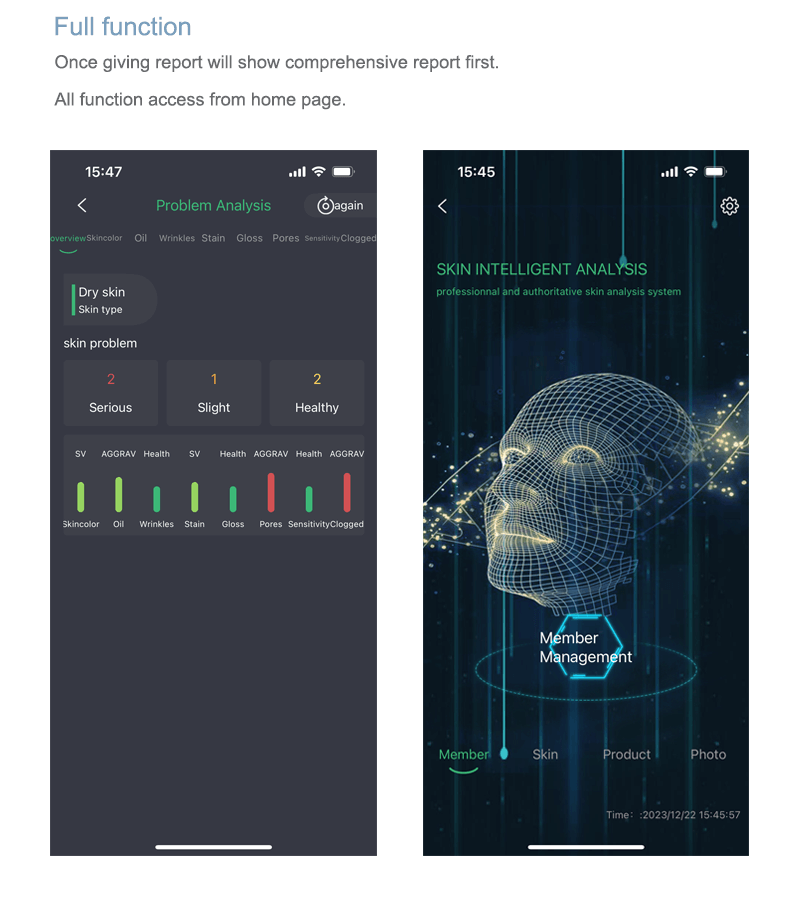 Wireless skin analysis machine connect iPad and phone use -  - 8